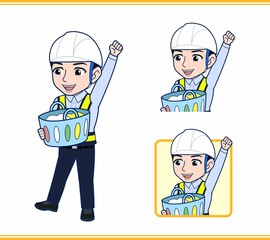 工事現場にいる誘導員