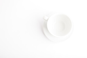 cup of coffee on white background.