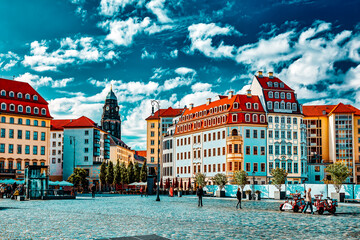 DRESDEN, GERMANY-SEPTEMBER 08, 2015 :Center of the Dresden Old Town. Dresden has a long history as...