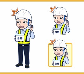 工事現場にいる誘導員