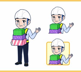 工事現場にいる誘導員