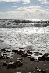 Beach on the sea with waves