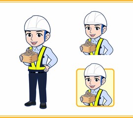 工事現場にいる誘導員