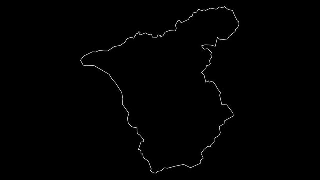 Ermera East Timor municipality map outline animation