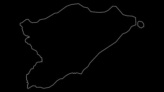 Lautem East Timor municipality map outline animation