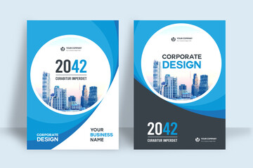Fototapeta premium City Background Business Book Cover Design Template