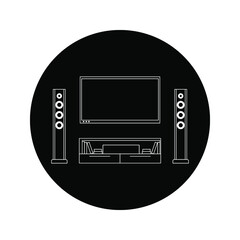 home theater design. vector illustration color editable