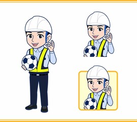 工事現場にいる誘導員