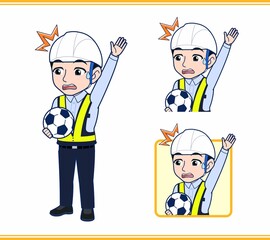 工事現場にいる誘導員