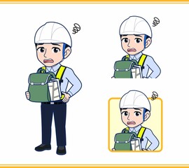 工事現場にいる誘導員