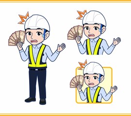 工事現場にいる誘導員