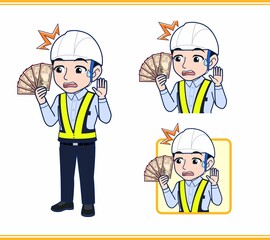 工事現場にいる誘導員