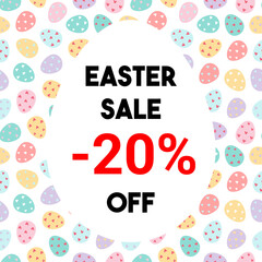 Fototapeta na wymiar Easter sale banner. Special offer Easter discount. Vector illustration. Print and web design. 
