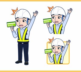 工事現場にいる誘導員