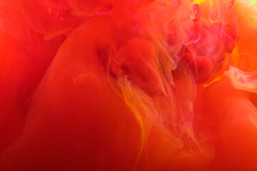 Plakat Red yellow abstract background of flowing fluid.