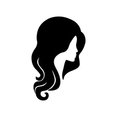 Woman long hair icon for beauty salon