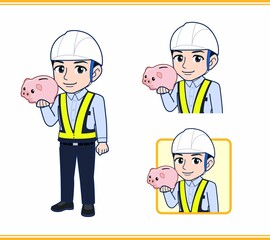 工事現場にいる誘導員