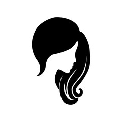 Woman long hair icon for beauty salon