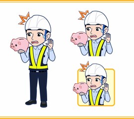 工事現場にいる誘導員