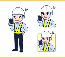 工事現場にいる誘導員