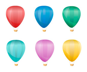 Vector illustration of colorful hot air balloons
