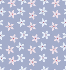 Japanese Cherry Blossom Fall Vector Seamless Pattern