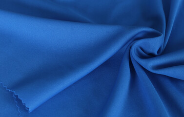 Close Up Polyester texture background,Blue fabric
