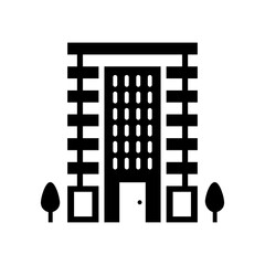 Apartment building vector solid icon style illustration. EPS 10 