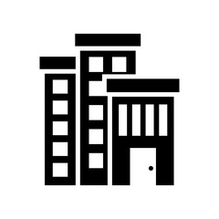 Institution building vector solid icon style illustration. EPS 10 