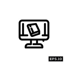Online School Line Icon Vector. Education Symbol Vector