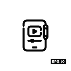 Online School Line Icon Vector. Education Symbol Vector