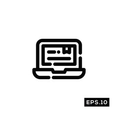 Online School Line Icon Vector. Education Symbol Vector