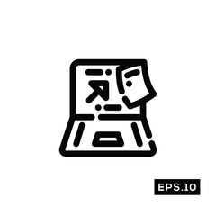 Online School Line Icon Vector. Education Symbol Vector