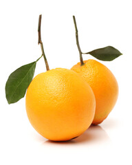 Orange fruit on the white background 