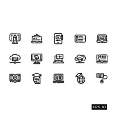 Online School Line Icon Vector. Education Symbol Vector