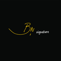 Fototapeta premium BN initial handwritten calligraphy, for monogram and logo