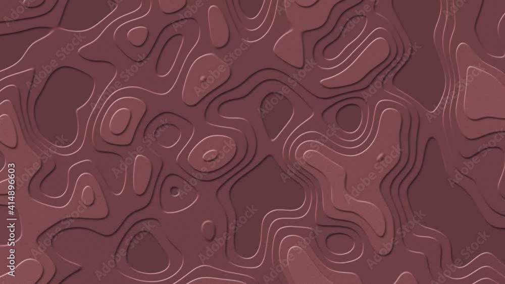 Poster relief structure of varying elements with flowing edges in rose - 4k abstract motion background - en