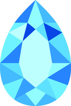 Blue teardrop gemstone vector illustration