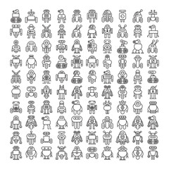 robot icons set vector illustration