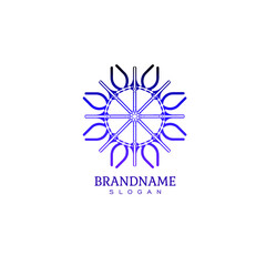 Vector logo ornament with purple gradient design