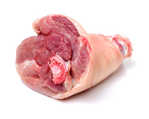 raw pork (leg) isolated on white background