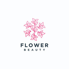 luxury mandala, ornament boutique logo design templates in trendy linear style with flowers and leaves 