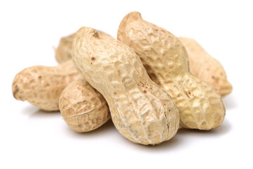 peanuts on white background