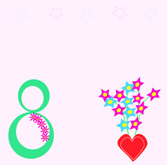 greeting card template for the International Women's Day on March 8 for the design of the banner, photo zone, your advertising, wall