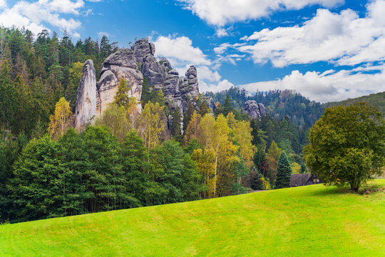 Adersbacher rock city in Krenov in the Czech Republic
