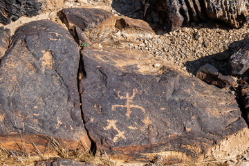 Petroglyphs or Rock Engraving at Negev Mountains, Israel