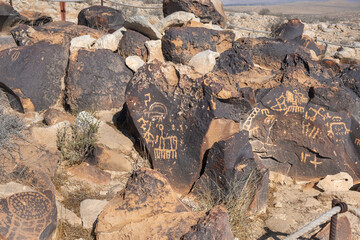 Petroglyphs or Rock Engraving at Negev Mountains, Israel