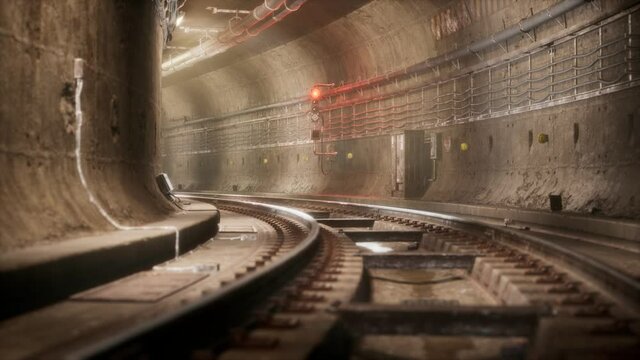 dark old abandoned metro subway tunnel