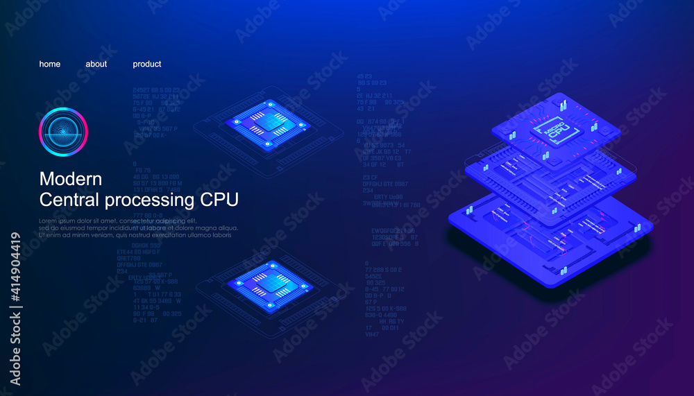 Poster modern electronic microprocessors of new generation. processor for processing large amounts of infor