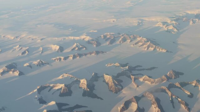 Amazing Greenland icecap seen from the airplane